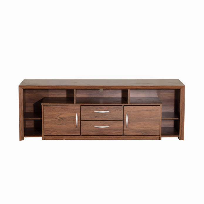 Yuko Tv Unit With Two Drawers In Columbia Walnut