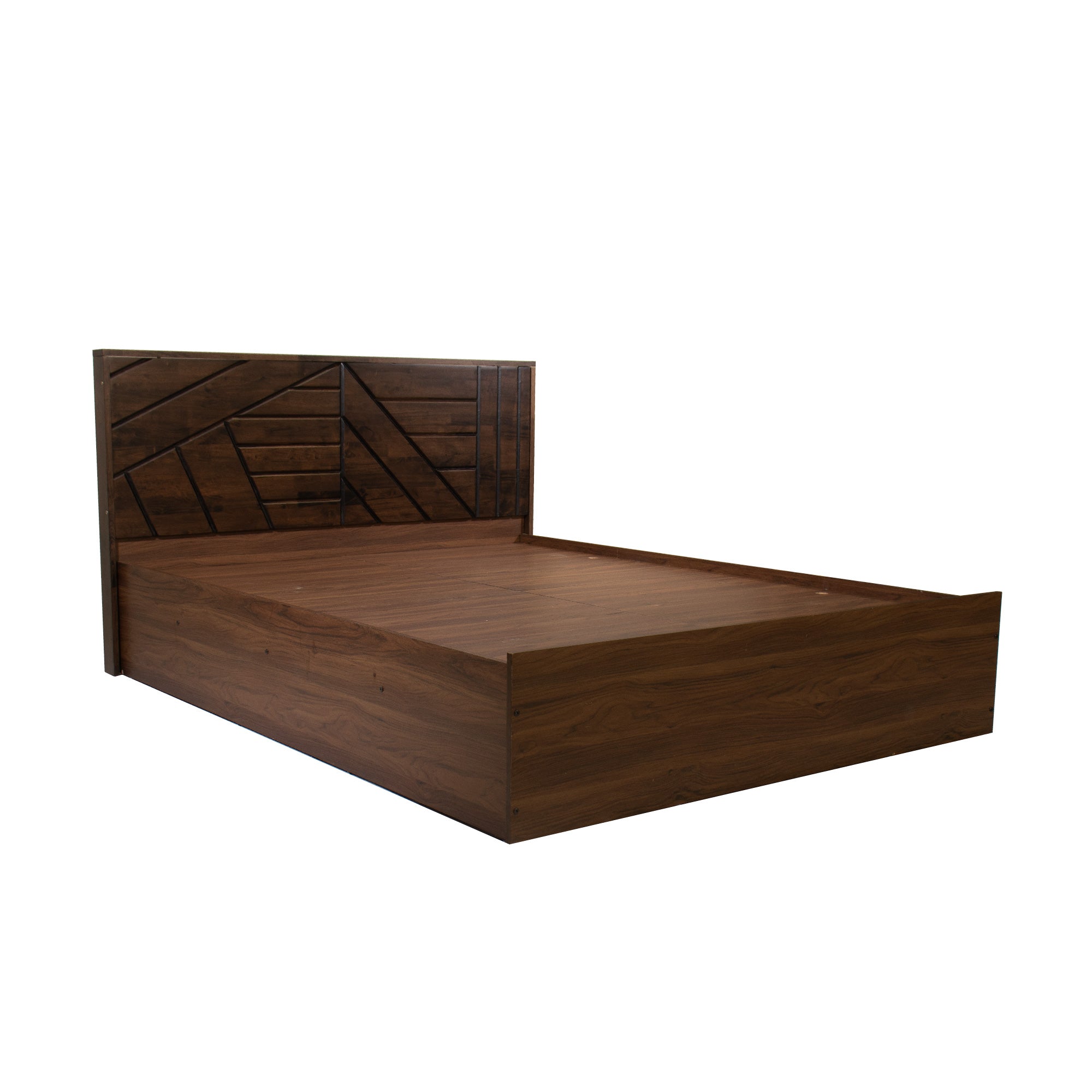 Hera Solidwood Headbord Queen Bed With Box Storage (Non-Woveen)