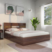 Yuudai Queen Bed in Walnut Colour