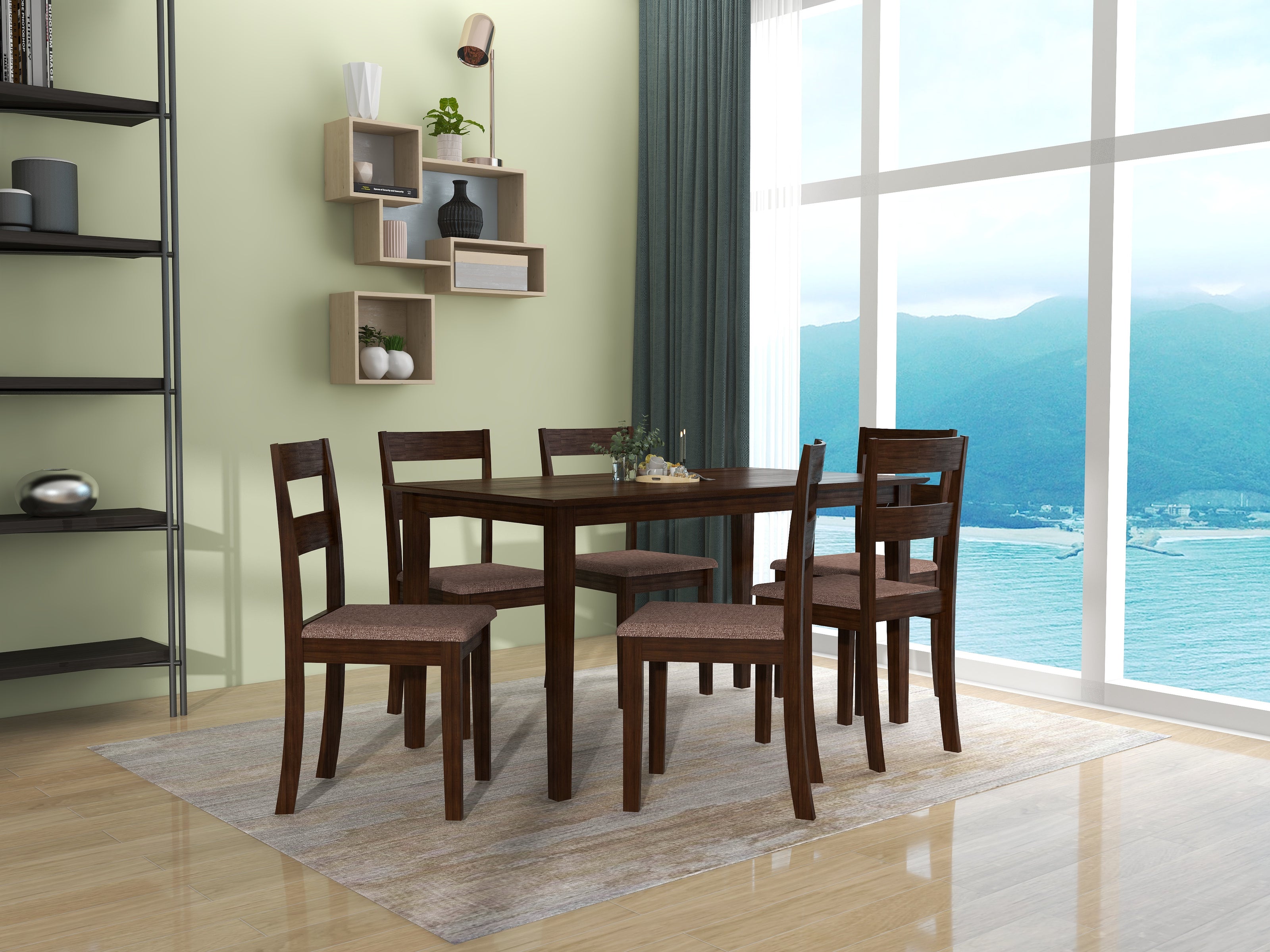 Dallas 6 Seater Solid Wood Dining Set