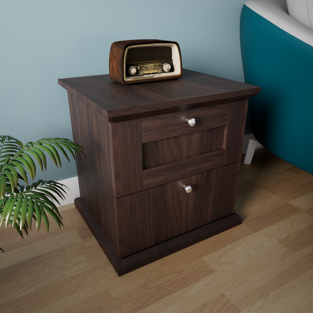 Taro Bed Side Table In Walnut