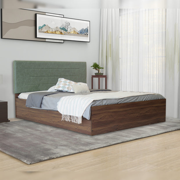 Ahimsa Bed With Premium Leatherette Fabric And Box Storage - Queen Bed