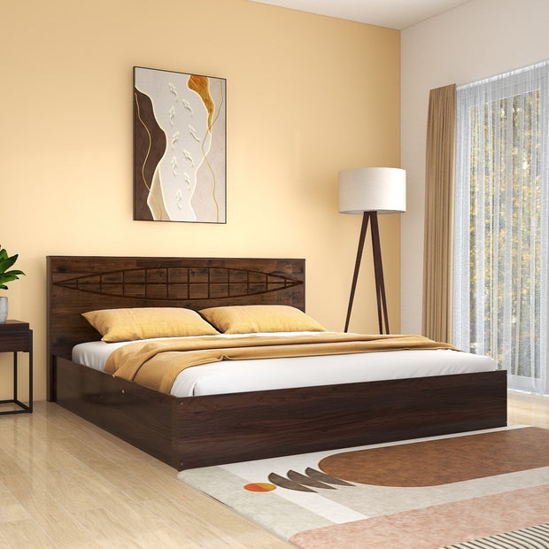 Muses Solidwood Headbord Queen Bed With Box Storage (Non-Woveen)