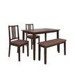 Houston 4 Seater Solid Wood Dining Set With Bench