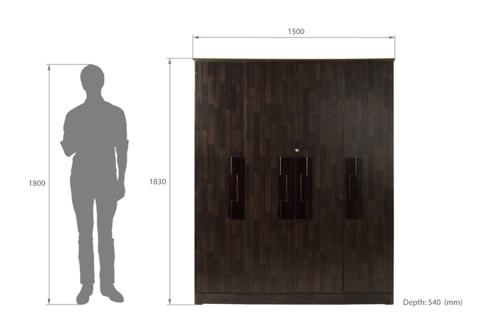 Poena 4 Door Wardrobe