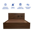 Aglaea Solidwood Headbord Queen Bed With Box Storage (Non-Woveen)