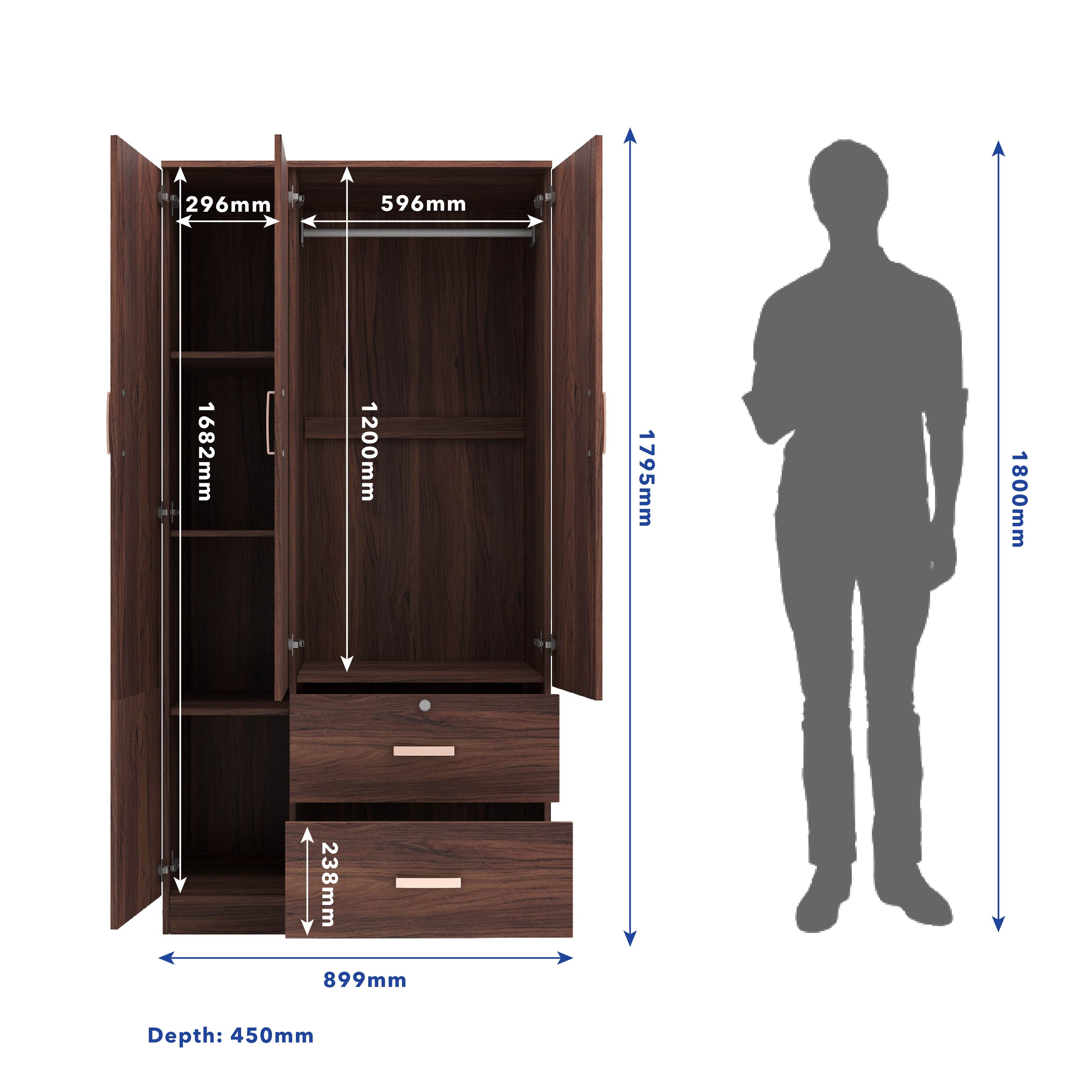 Ren 3 Door Wardrobe