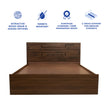 Taygete Solidwood Headbord Queen Bed With Box Storage (Non-Woveen)