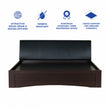 Shinju Queen Size Upholstered Bed With Drawer Storage In Wenge