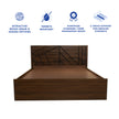 Hera Solidwood Headbord Queen Bed With Box Storage (Non-Woveen)