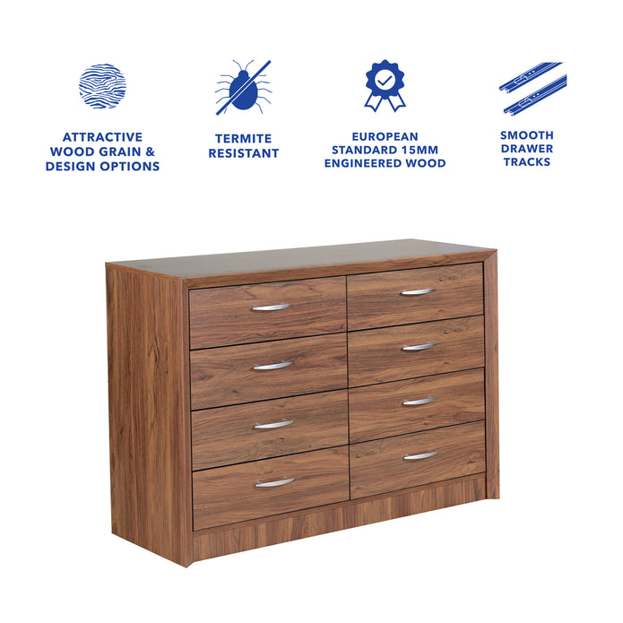 Yuko Chest Of 8 Drawers In Columbia Walnut