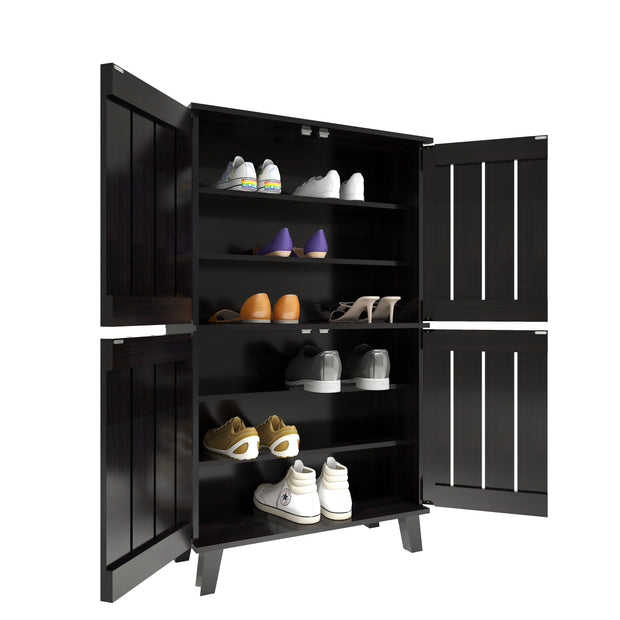 Juhani 4 Door Shoe Cabinet In Wenge