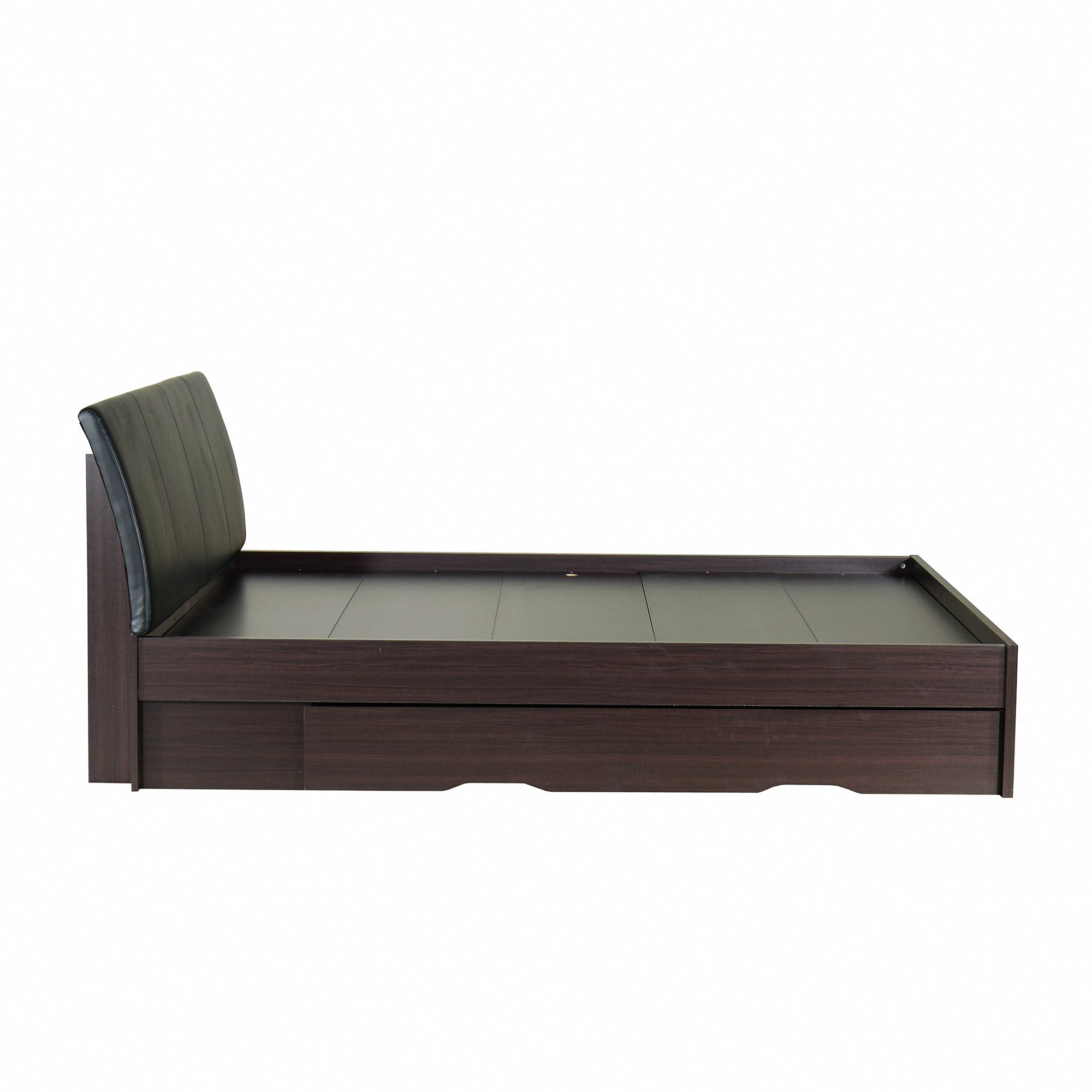 Shinju Queen Size Upholstered Bed With Drawer Storage In Wenge