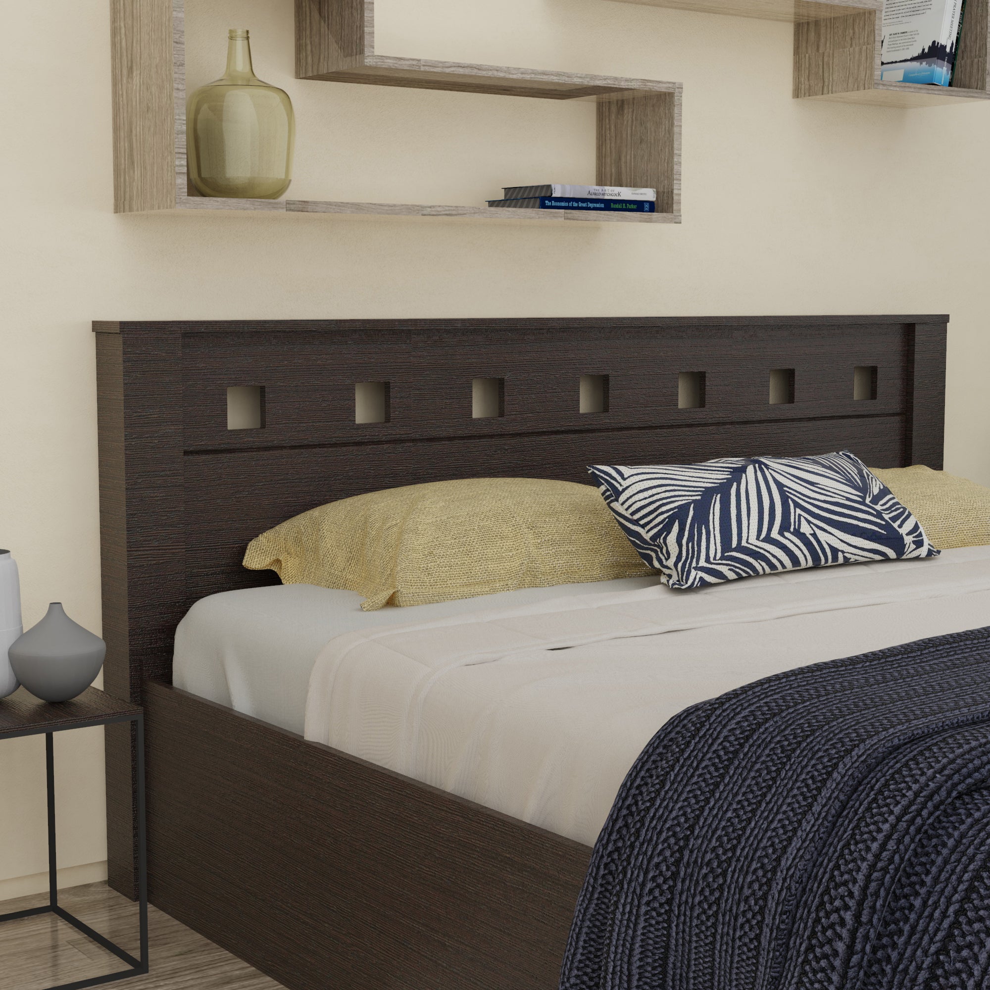 Erinnyes Solid Wood Headboard Bed