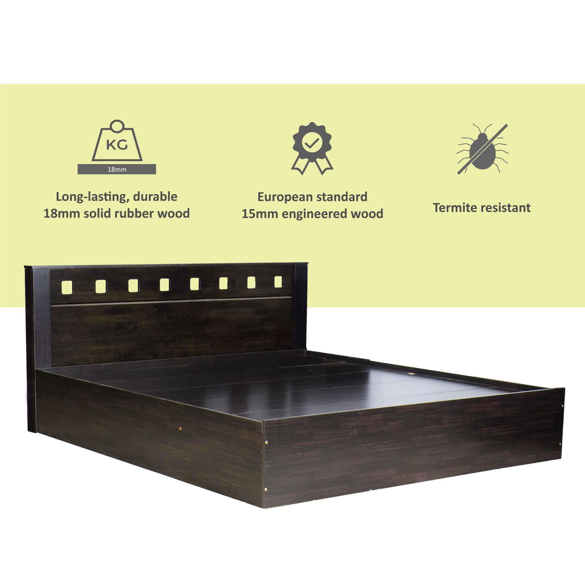 Erinnyes Solid Wood Headboard Bed