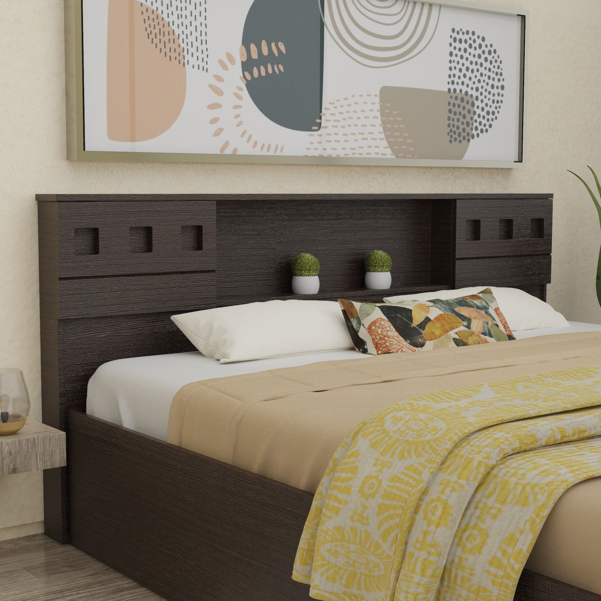 Melinoe Solid Wood Headboard Bed