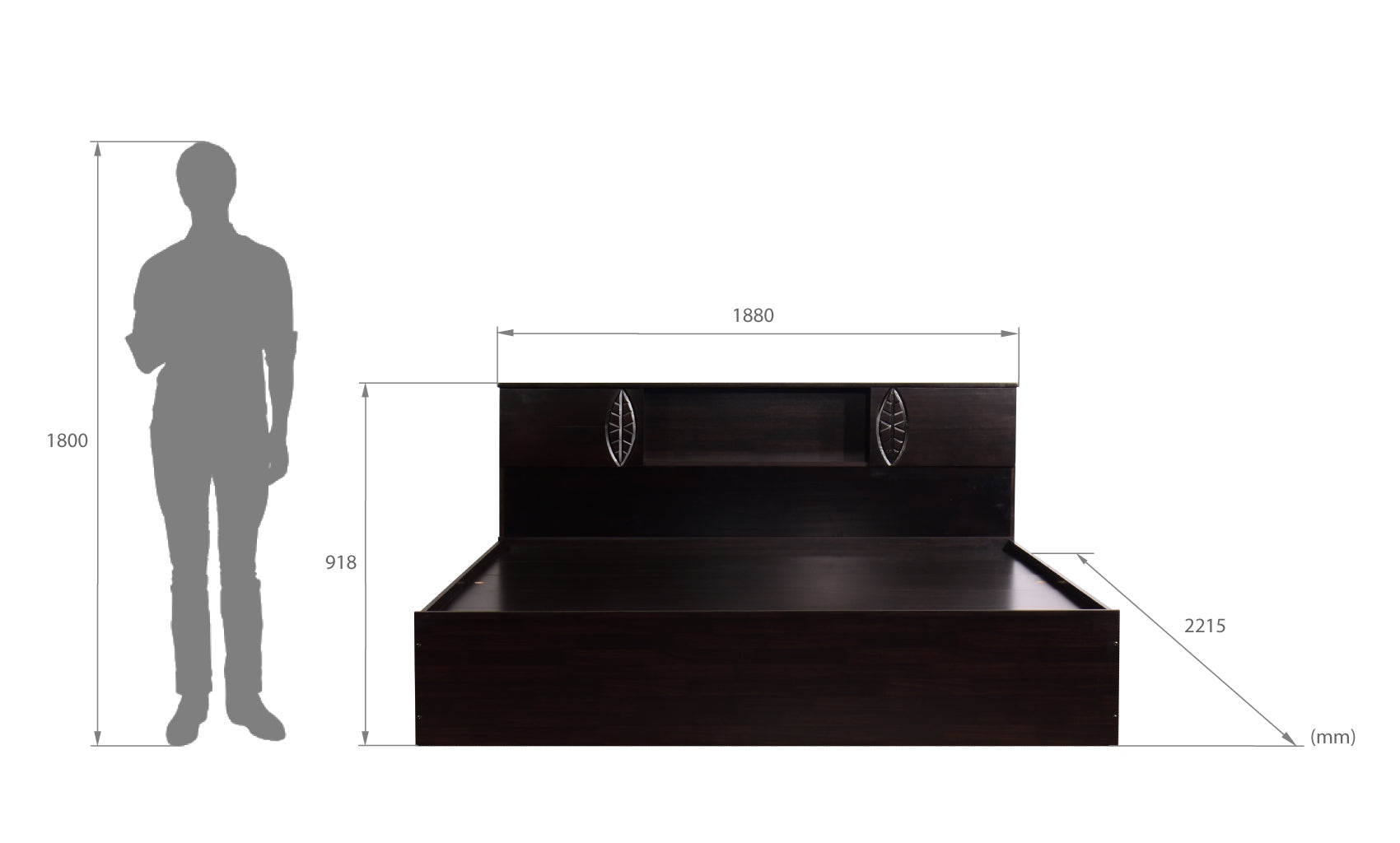 Idyia Solid Wood Headboard Bed