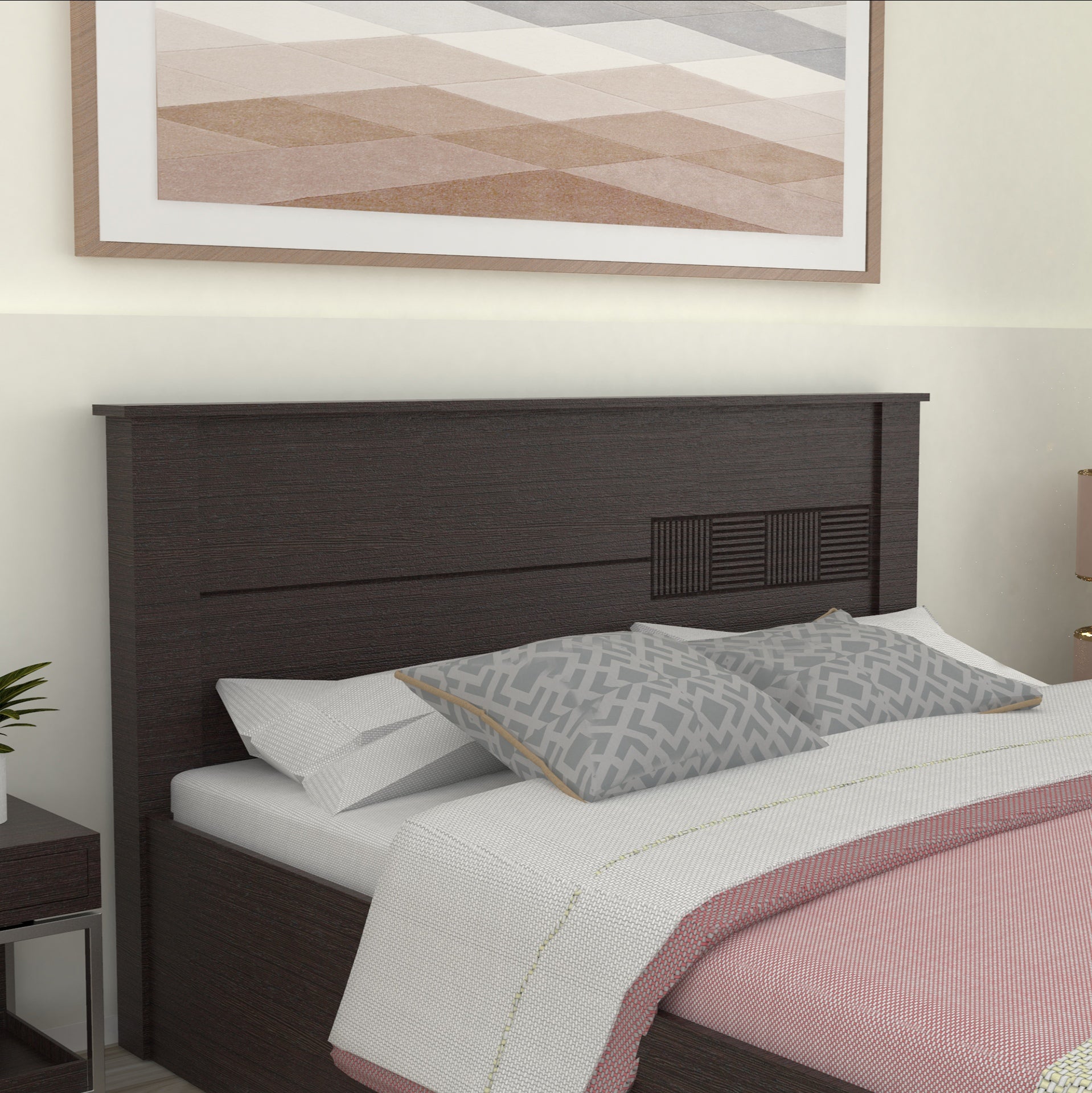 Aglaea Solid Wood Headboard Bed