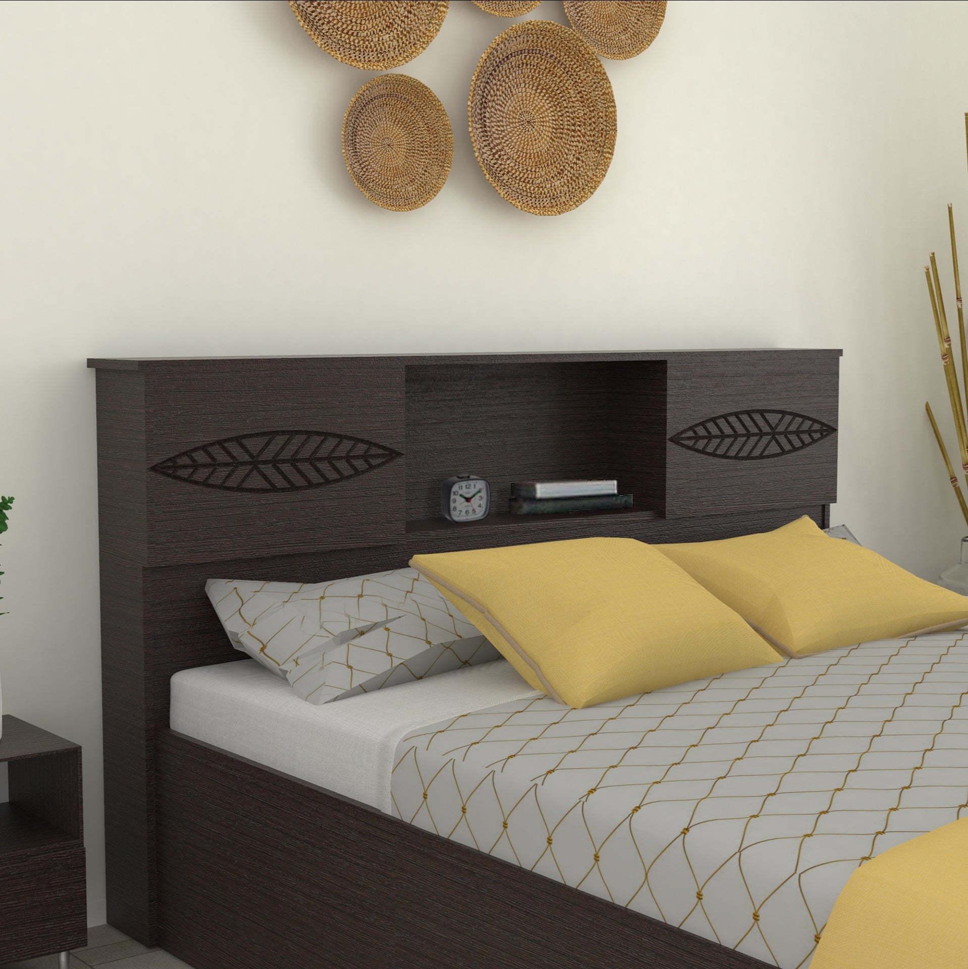 Aegiale Solid Wood Headboard Bed