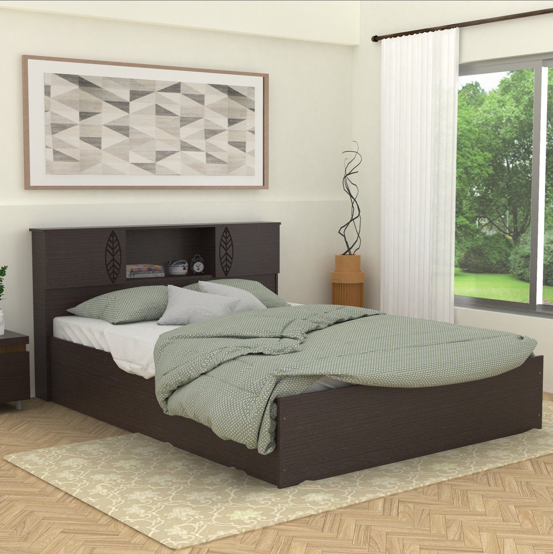 Idyia Solid Wood Headboard Bed