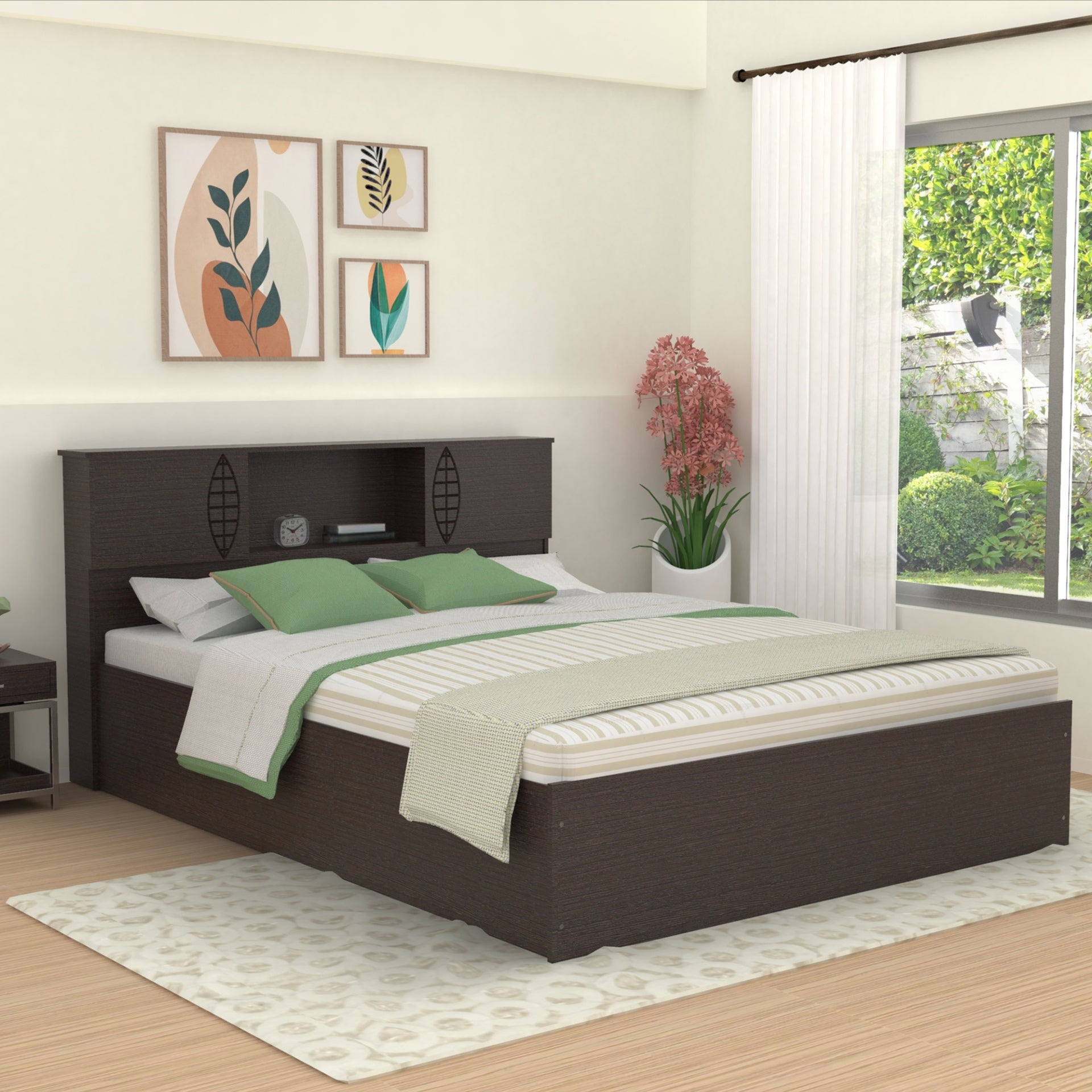 Kamira Solid Wood Headboard Bed