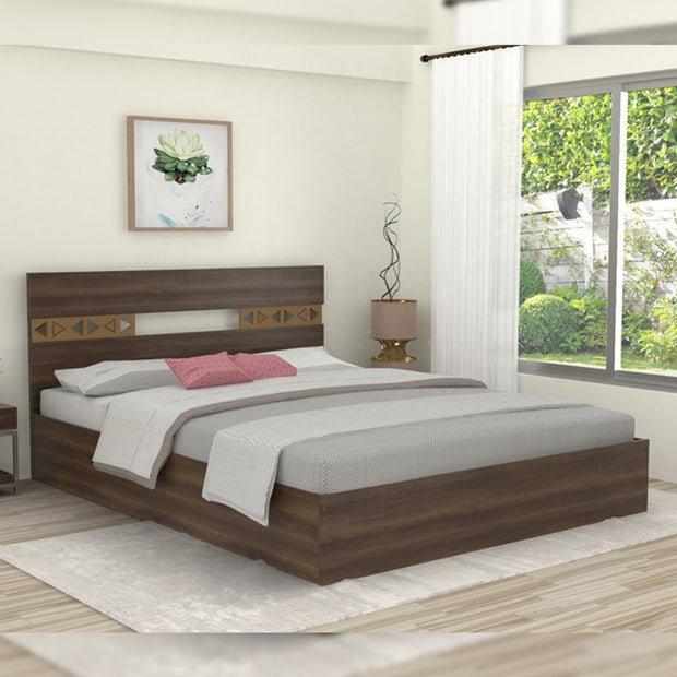 Clio Queen Bed in Walnut Colour