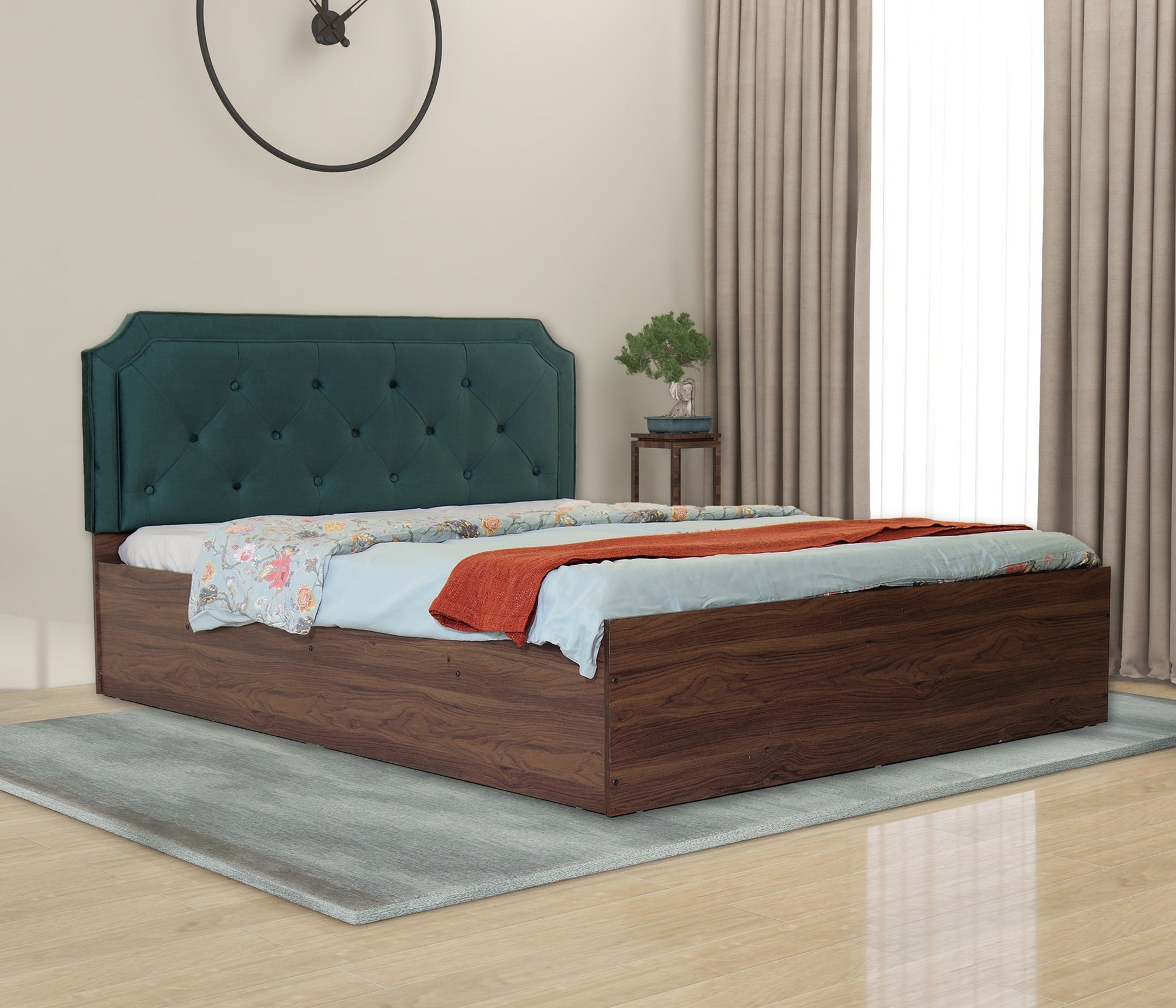 Citta Bed With Premium Leatherette Fabric And Box Storage - Queen Bed