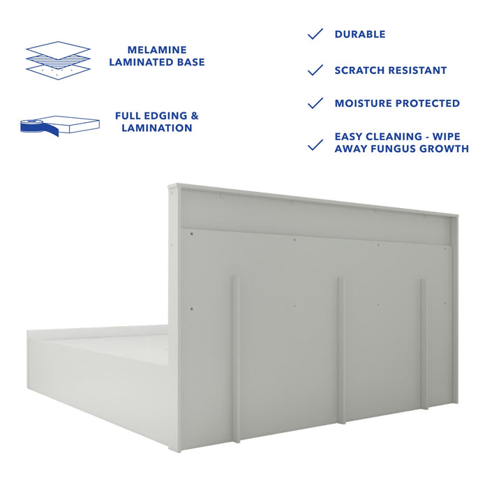 Alder Bed With Premium Fabric And Box Storage - King Bed