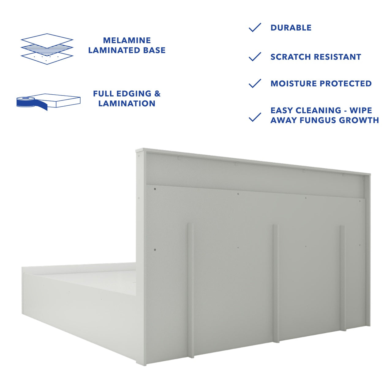 Alder Bed With Premium Fabric And Box Storage - King Bed