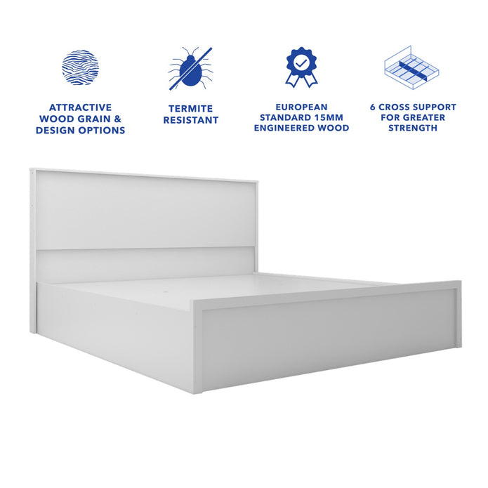 Bodhi Bed With Premium Fabric And Box Storage - King Bed