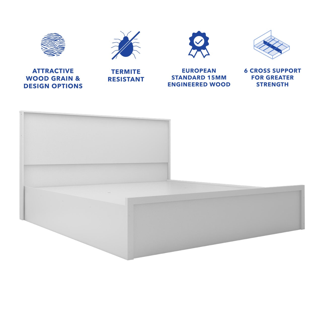 Bodhi Bed With Premium Fabric And Box Storage - King Bed