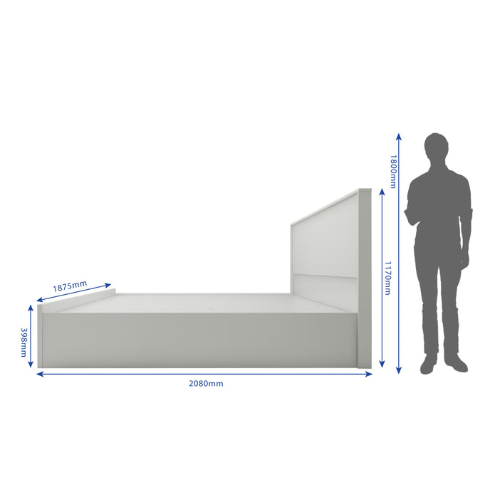 Alder Bed With Premium Fabric And Box Storage - King Bed