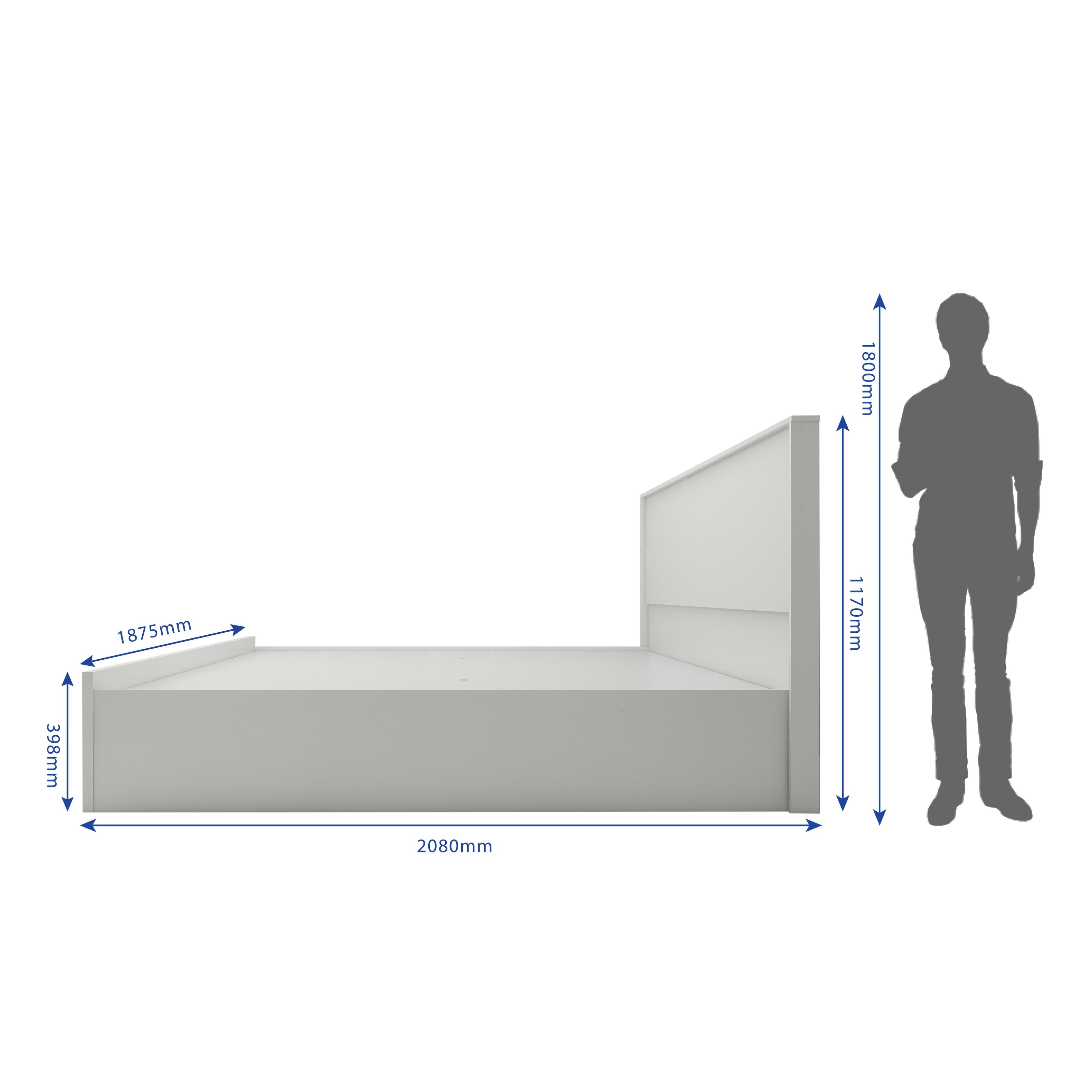 Alder Bed With Premium Fabric And Box Storage - King Bed