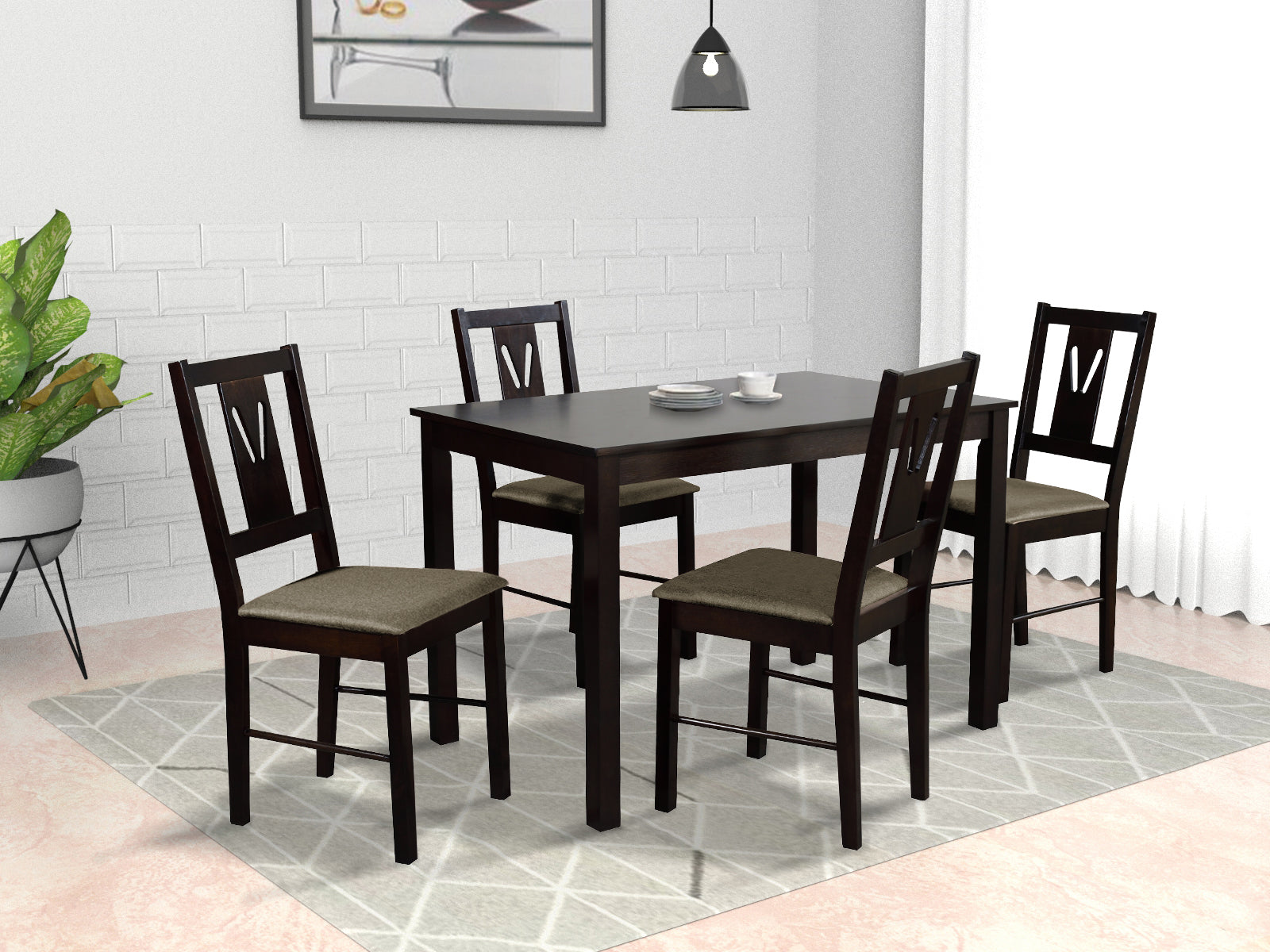 Thetis 4 Seater Solid Wood Dining Set