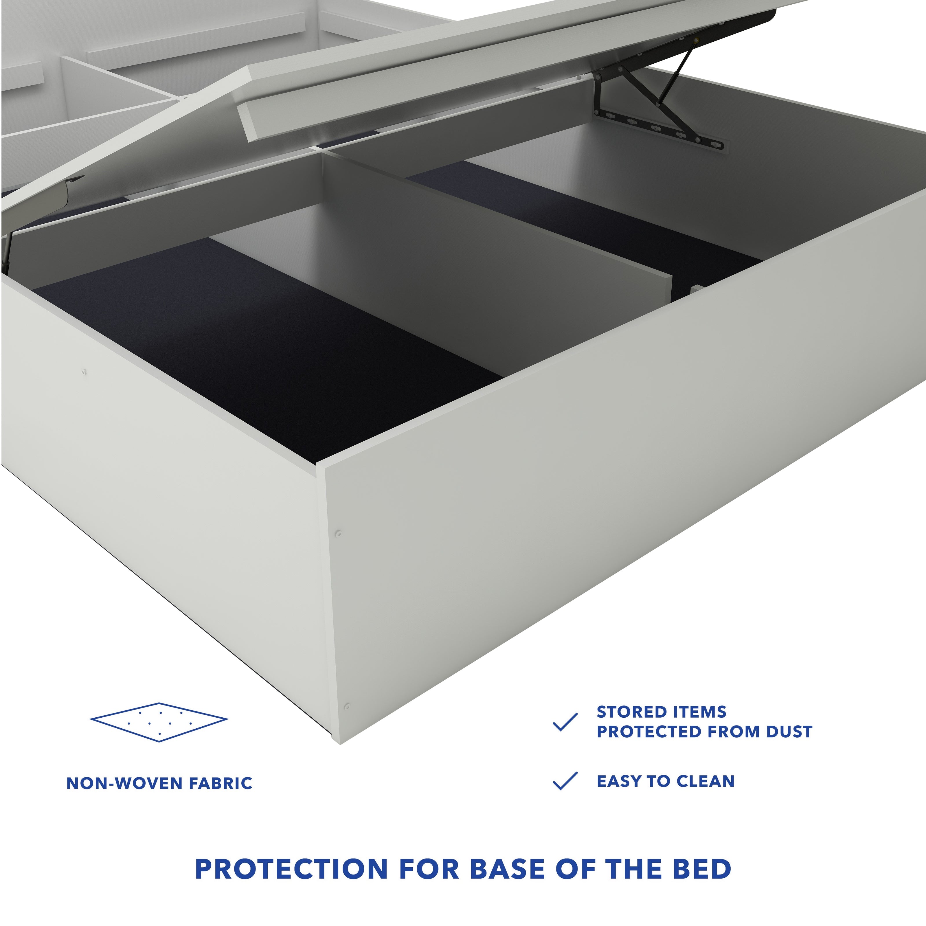 Alder Bed With Premium Fabric And Box Storage - King Bed