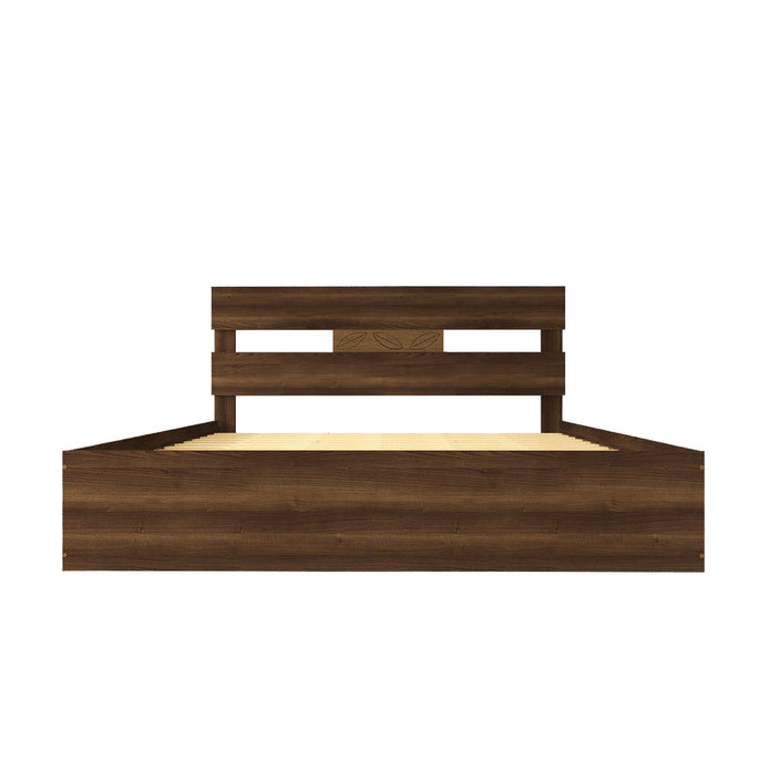 Lampetia Queen Bed in Walnut Colour