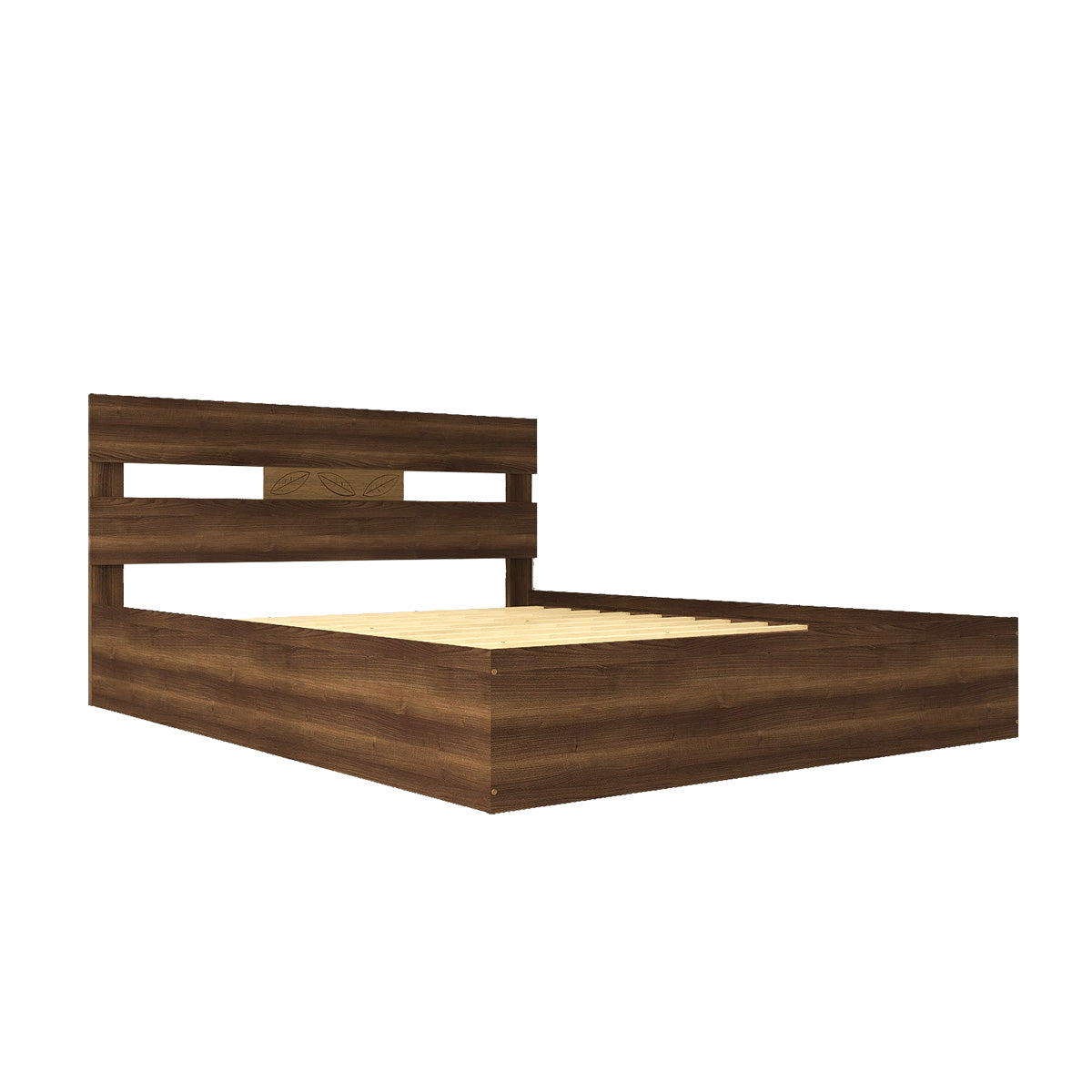 Lampetia Queen Bed in Walnut Colour