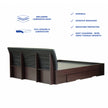 Shinju Queen Size Upholstered Bed With Drawer Storage In Wenge