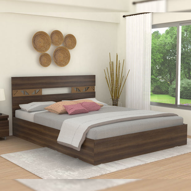 Salmacis Queen Bed in Walnut Colour